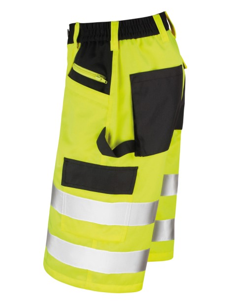 RESULT Short cargo de sécurité fluorescent yellow personnalisable