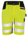 RESULT Short cargo de sécurité fluorescent yellow personnalisable