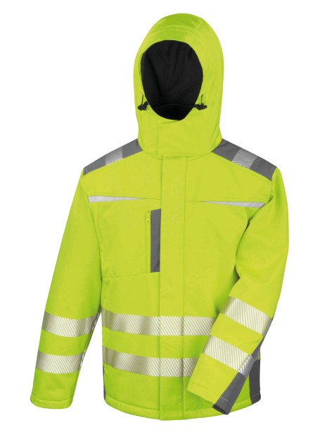 RESULT Manteau softshell dynamique fluorescent yellow personnalisable