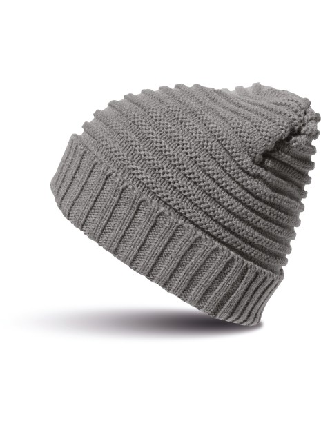 RESULT Bonnet tressé gris personnalisable