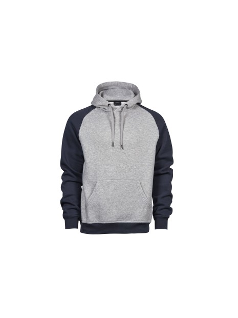 TEE JAYS TWO-TONE  HOODED SWEATSHIRT heather/bleu marine personnalisable