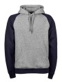 TEE JAYS TWO-TONE  HOODED SWEATSHIRT heather grey/bleu marine personnalisable