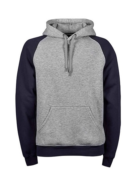 TEE JAYS TWO-TONE  HOODED SWEATSHIRT heather grey/bleu marine personnalisable