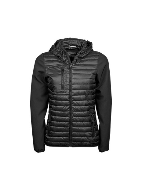 TEE JAYS WOMENS HOODED CROSSOVER JACKET noir/noir personnalisable
