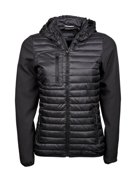 TEE JAYS WOMENS HOODED CROSSOVER JACKET noir personnalisable