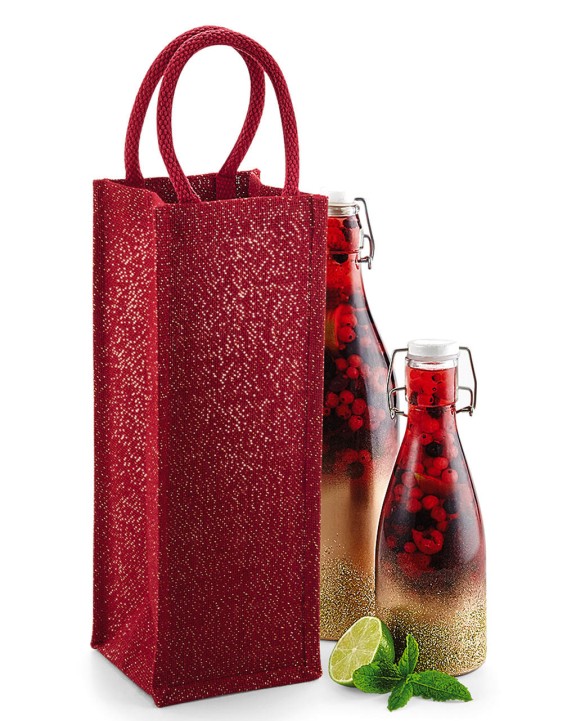 Tas & zak WESTFORDMILL SHIMMER JUTE BOTTLE BAG voor bedrukking &amp; borduring
