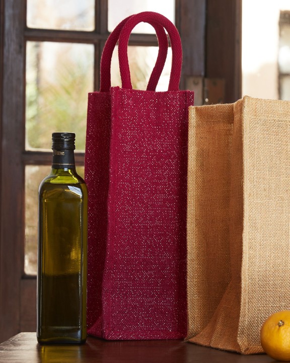 Sac & bagagerie personnalisable WESTFORDMILL SHIMMER JUTE BOTTLE BAG