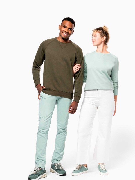 Sweat-shirts à personnaliser KARIBAN Sweat-shirt Bio col rond manches raglan homme 