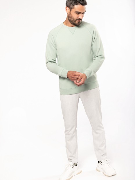 Sweat-shirts à personnaliser KARIBAN Sweat-shirt Bio col rond manches raglan homme 