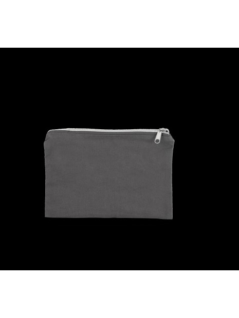 KIMOOD Pochette en coton canvas - modèle moyen grey / silver personnalisable
