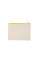 KIMOOD Pochette en coton canvas - modèle moyen Natural / Fluorescent Yellow personnalisable