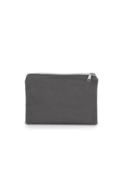 KIMOOD Pochette en coton canvas - modèle moyen grey / silver personnalisable