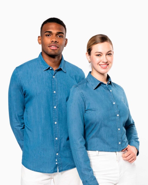 Hemd KARIBAN Damesblouse Denim voor bedrukking &amp; borduring