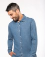 Hemd KARIBAN Herenoverhemd Denim voor bedrukking &amp; borduring