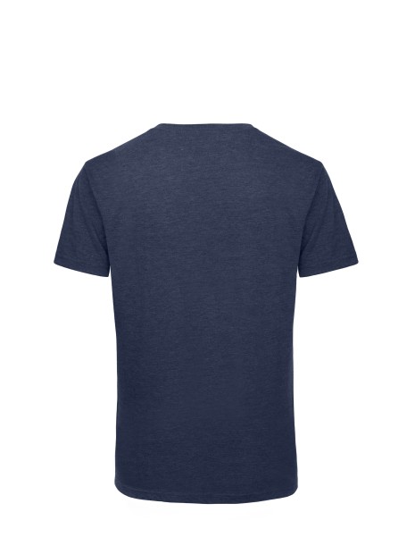 B&C T-shirt Triblend col V Homme heather bleu marine personnalisable