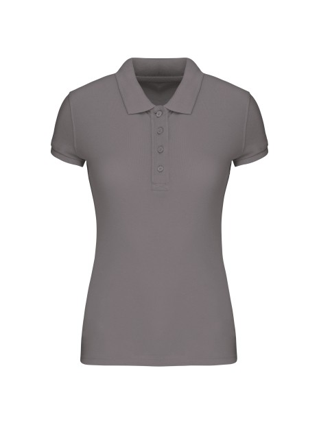 KARIBAN Polo piqué Bio manches courtes femme gris tempete personnalisable