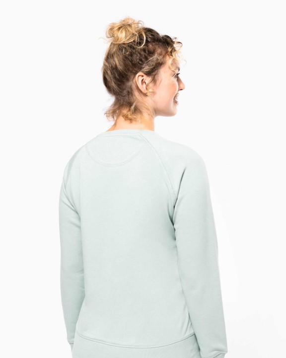 KARIBAN Damen Sweatshirt BIO-BAUMWOLLE Rundhalsausschnitt Raglanärmel Sweatshirt personalisierbar