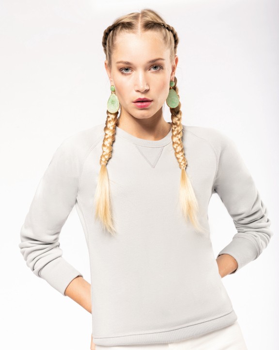 Sweater KARIBAN Damessweater BIO ronde hals raglanmouwen voor bedrukking &amp; borduring