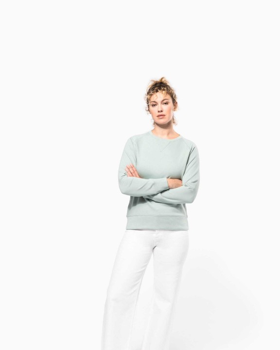 KARIBAN Damen Sweatshirt BIO-BAUMWOLLE Rundhalsausschnitt Raglanärmel Sweatshirt personalisierbar