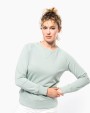 Sweater KARIBAN Damessweater BIO ronde hals raglanmouwen voor bedrukking &amp; borduring