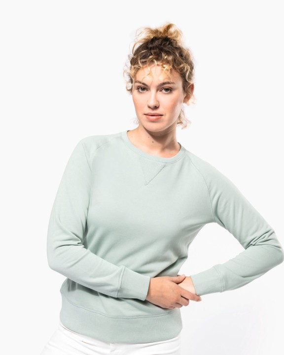 Sweater KARIBAN Damessweater BIO ronde hals raglanmouwen voor bedrukking &amp; borduring