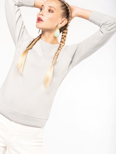Sweat-shirts à personnaliser KARIBAN Sweat-shirt Bio col rond manches raglan femme 