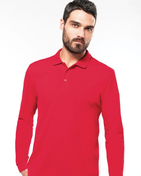 Poloshirt KARIBAN Piqué-herenpolo lange mouwen voor bedrukking &amp; borduring
