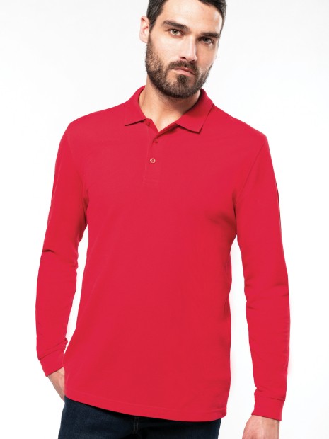 Polos à personnaliser KARIBAN Polo piqué manches longues homme 