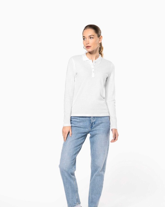 Polo personnalisable KARIBAN Polo piqué manches longues femme