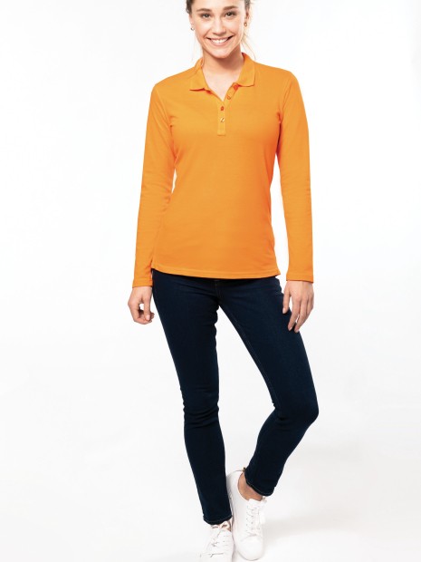 Polos à personnaliser KARIBAN Polo piqué manches longues femme 