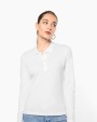 KARIBAN Damen Langarm-Polohemd. Baumwollpiqué Poloshirt personalisierbar