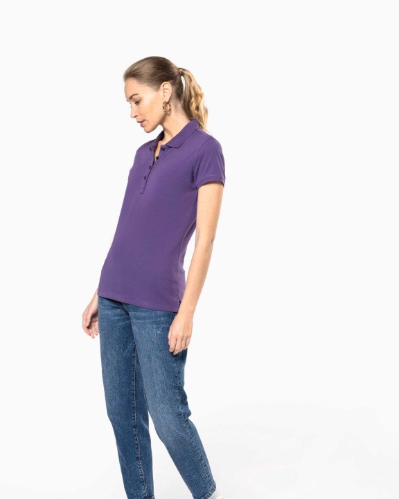 KARIBAN Damen Kurzarm-Poloshirt. Baumwollpiqué. Poloshirt personalisierbar