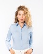Hemd KARIBAN Damesblouse in popeline met lange mouwen voor bedrukking &amp; borduring