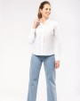 KARIBAN Langärmelige Popeline-Bluse Hemd personalisierbar