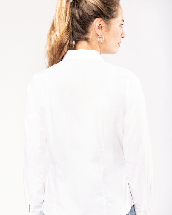 Hemd KARIBAN Damesblouse in popeline met lange mouwen voor bedrukking &amp; borduring