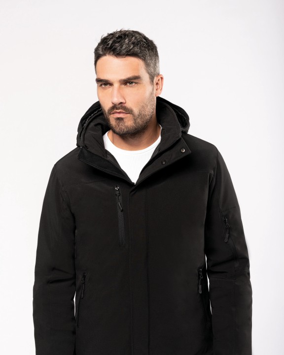 KARIBAN Herrenparka Softshell wattiert mit Kapuze Softshell personalisierbar
