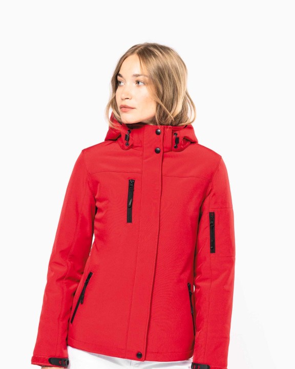KARIBAN Damenparka Softshell wattiert mit Kapuze Softshell personalisierbar