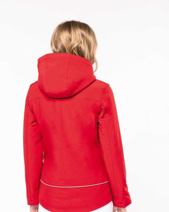 KARIBAN Damenparka Softshell wattiert mit Kapuze Softshell personalisierbar