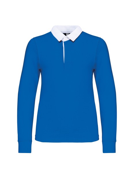 KARIBAN Polo rugby enfant bleu royal leger/blanc personnalisable