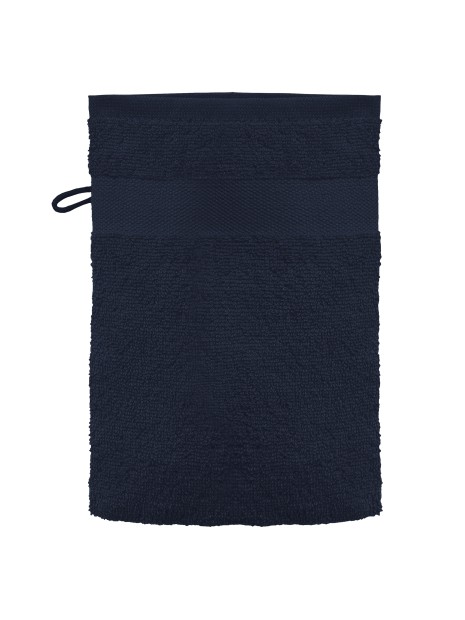 KARIBAN Gant de toilette bleu marine personnalisable