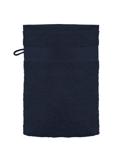 KARIBAN Gant de toilette bleu marine personnalisable