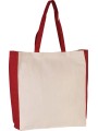 KIMOOD Sac cabas bicolore naturel/rouge personnalisable