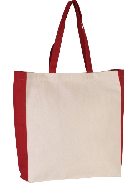 KIMOOD Sac cabas bicolore naturel/rouge personnalisable