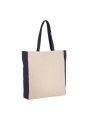 KIMOOD Sac cabas bicolore naturel/bleu marine personnalisable