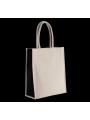 KIMOOD Sac cabas en coton / jute - 23 L naturel/noir personnalisable