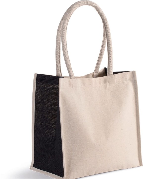 Tote bag KIMOOD Shopper van katoen/jute - 17 L voor bedrukking &amp; borduring