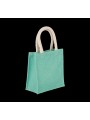 KIMOOD Sac style cabas en toile de jute - petit modèle ice mint personnalisable