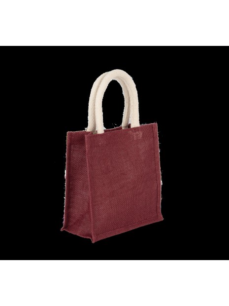 KIMOOD Sac style cabas en toile de jute - petit modèle light rosewood personnalisable