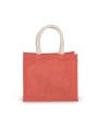 KIMOOD Sac style cabas en toile de jute - modèle moyen true coral personnalisable