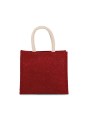 KIMOOD Sac style cabas en toile de jute - modèle moyen cherry red / gold personnalisable